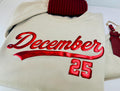 December 25 Puff Sweatshirt, December 25 Cozy Crewneck Embossed Letter Sweater, Cozy Season Tee, Christmas Gift, Women Holiday Gift Shirt