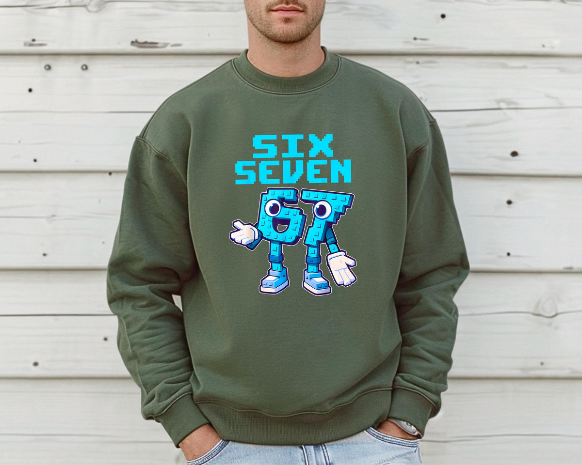 Six Seven Brainrot Italian Shirt – Funny 6 7 Brainrot Italian Meme Tee, Pixel Cartoon Character Shirt, Gamer Humor Graphic Tee, Kids Gaming