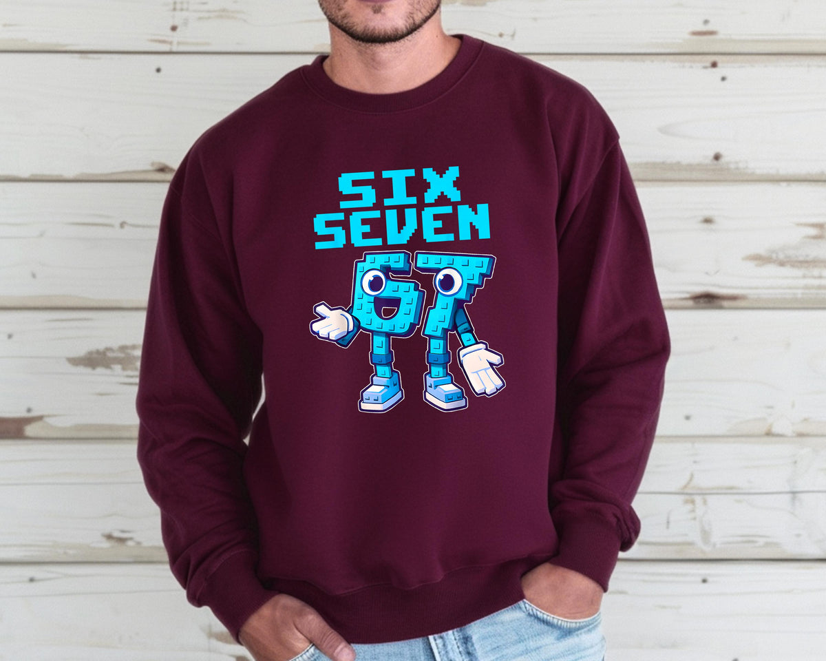 Six Seven Brainrot Italian Shirt – Funny 6 7 Brainrot Italian Meme Tee, Pixel Cartoon Character Shirt, Gamer Humor Graphic Tee, Kids Gaming