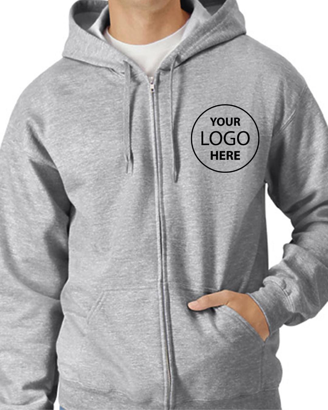 Custom Zip-Up Hoodie: Personalized Logo - Team Sweatshirt