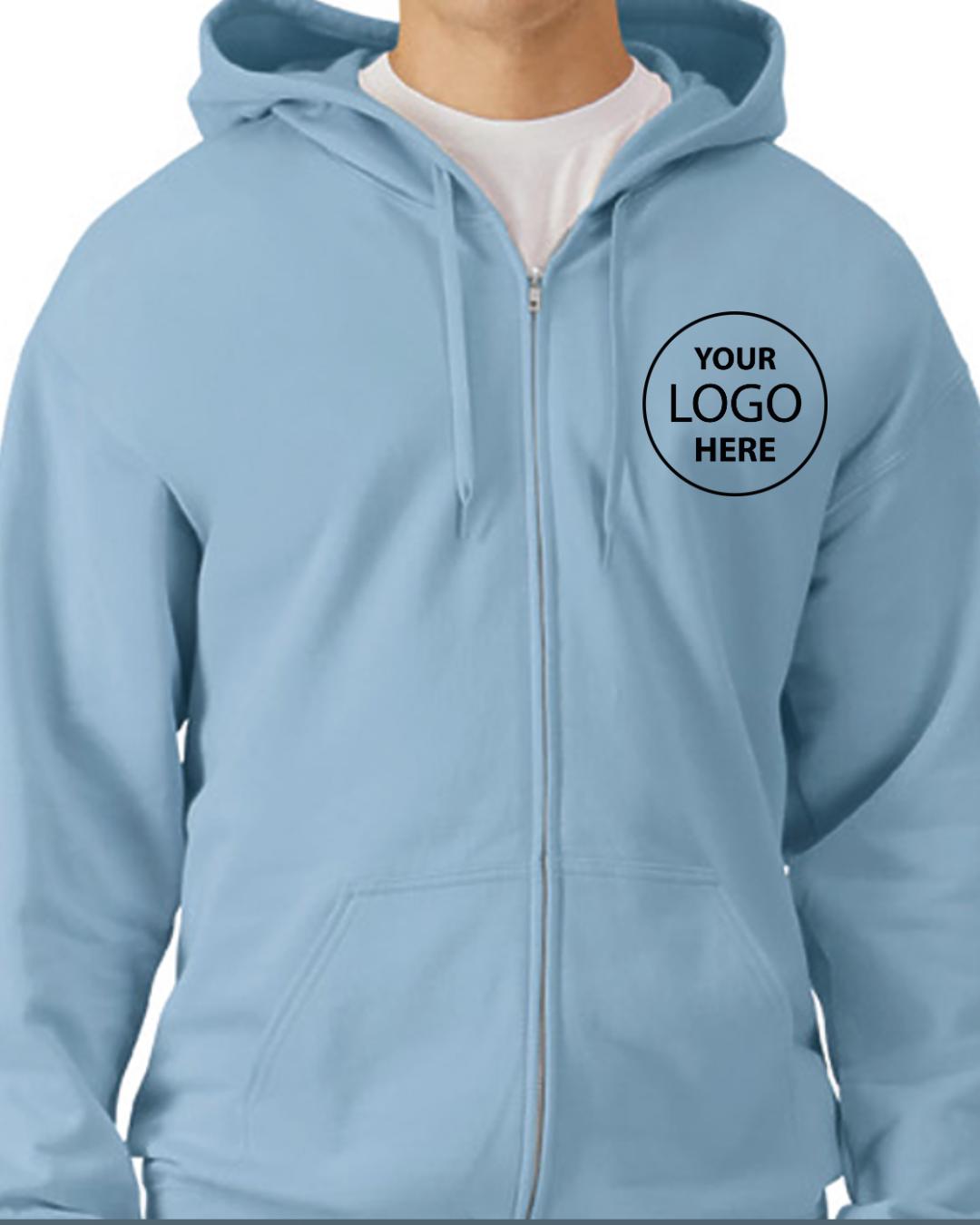 Custom Zip-Up Hoodie: Personalized Logo - Team Sweatshirt