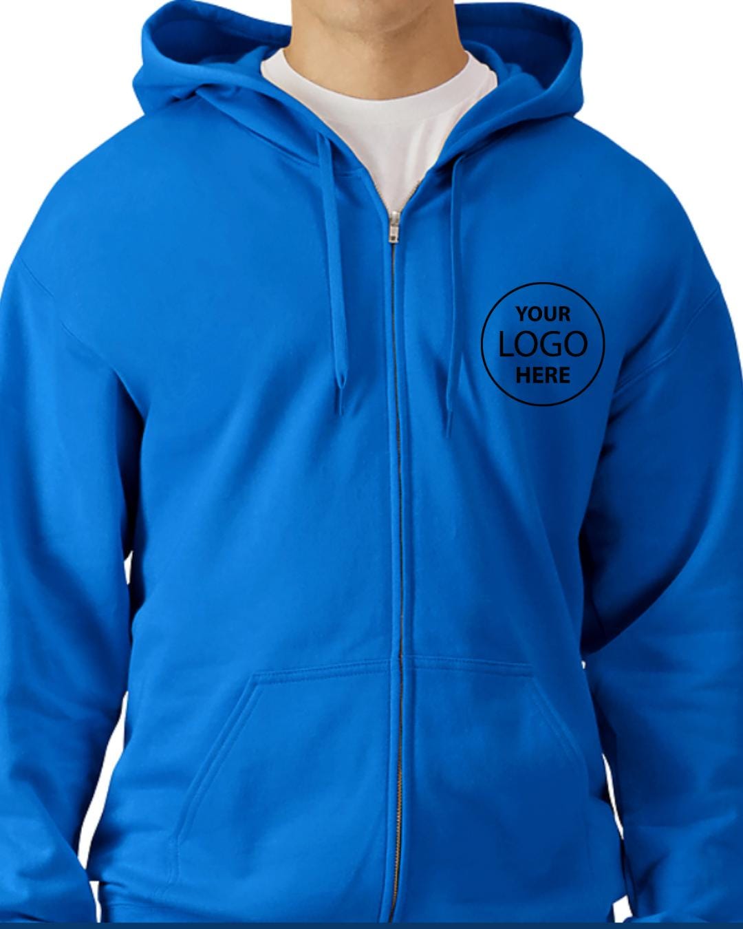 Custom Zip-Up Hoodie: Personalized Logo - Team Sweatshirt
