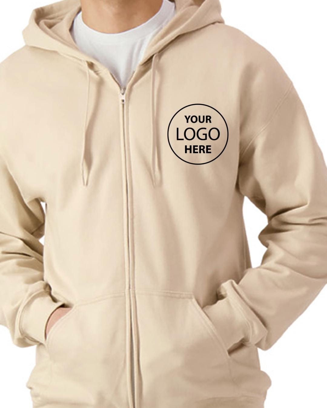 Custom Zip-Up Hoodie: Personalized Logo - Team Sweatshirt