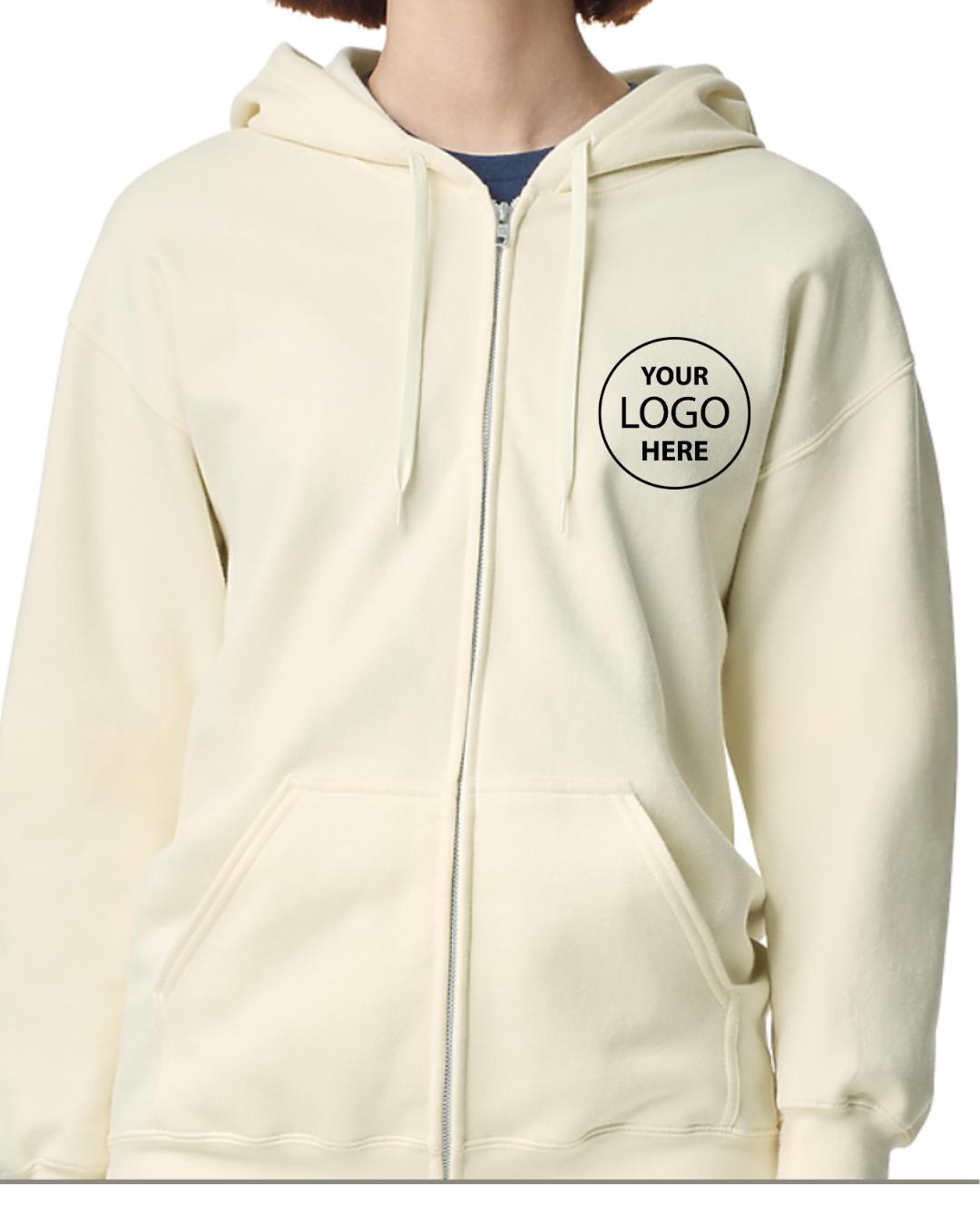 Custom Zip-Up Hoodie: Personalized Logo - Team Sweatshirt
