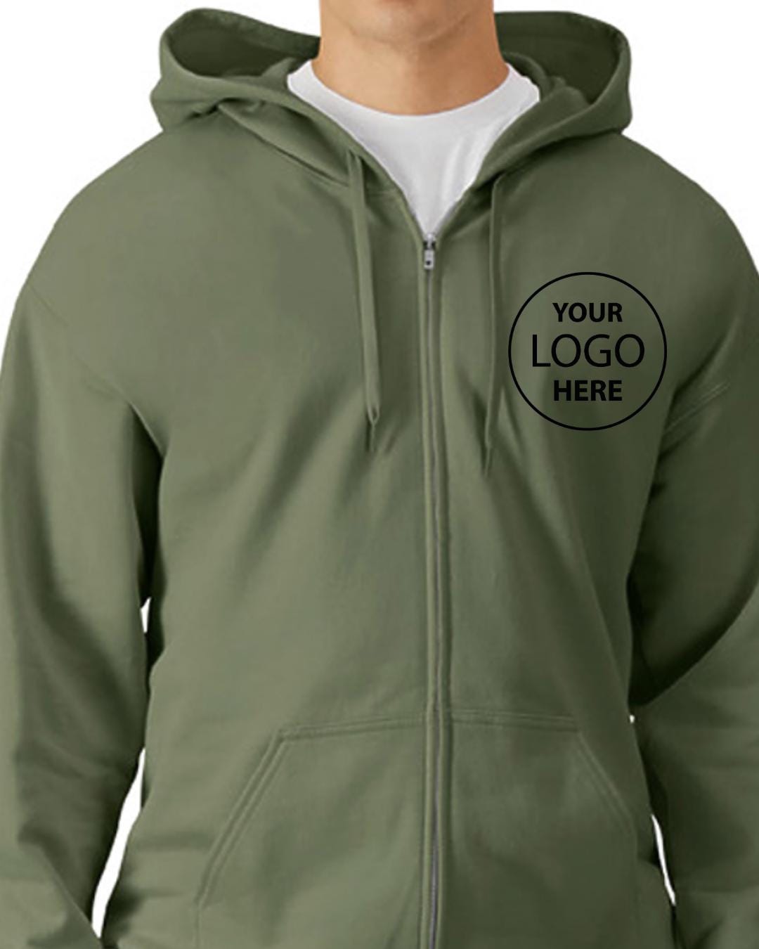 Custom Zip-Up Hoodie: Personalized Logo - Team Sweatshirt