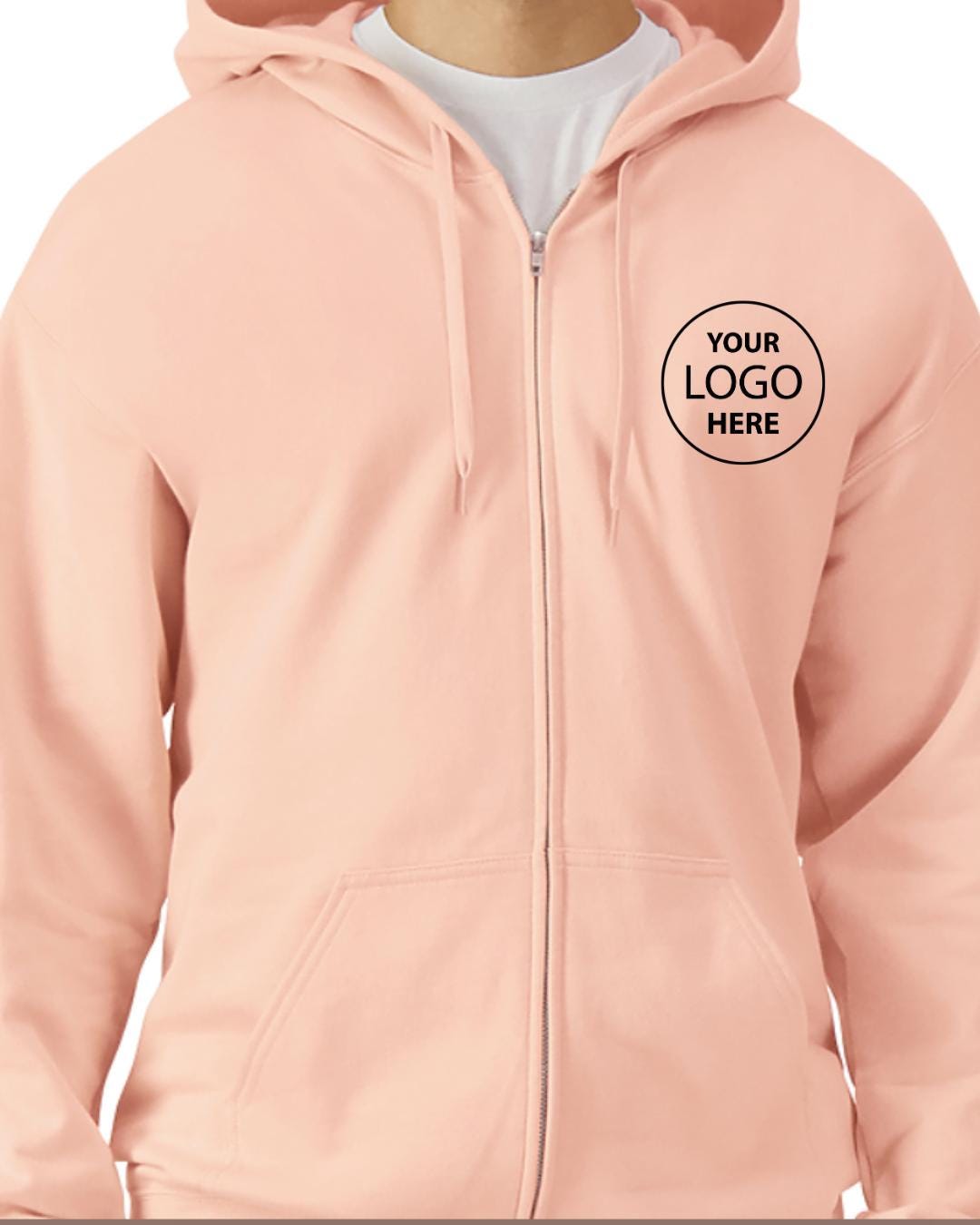 Custom Zip-Up Hoodie: Personalized Logo - Team Sweatshirt