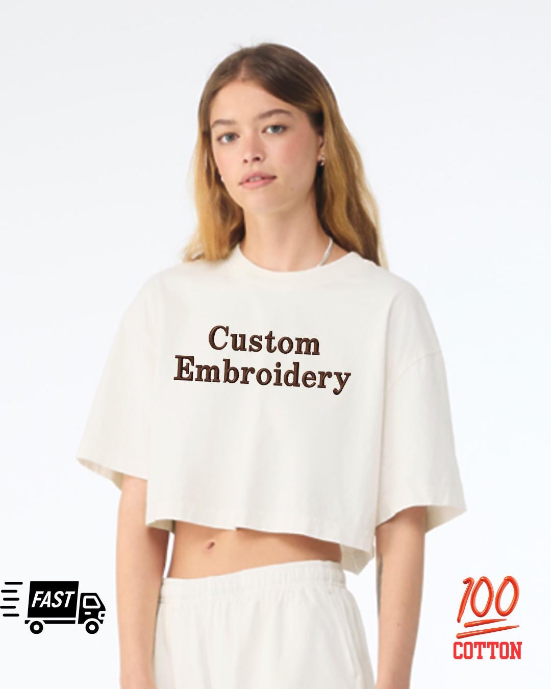 Custom Embroidered Baby Tee, Trendy Baby Tee, Custom Text Baby Tee, Crop Top Personalized Text, Personalized Y2K Shirt, Custom Y2K Crop Top