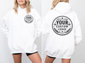 Custom Your Logo Here Hoodie, Personalized Logo Tee Sweatshirt, Company Team Logo Clothing Gift, Business Logo Pocket and Back Shirt Tee