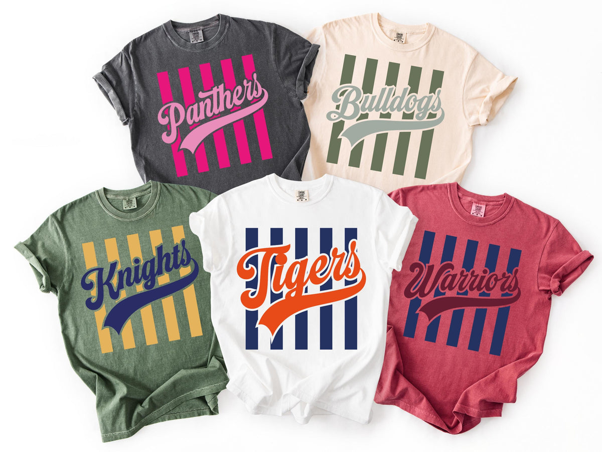 Custom School Team Mascot Kids Shirt, Game Day Shirt, Favorite Team Shirt, Baseball Spirit Tee, Football Mascot Tee, School Mascot Retro Tee