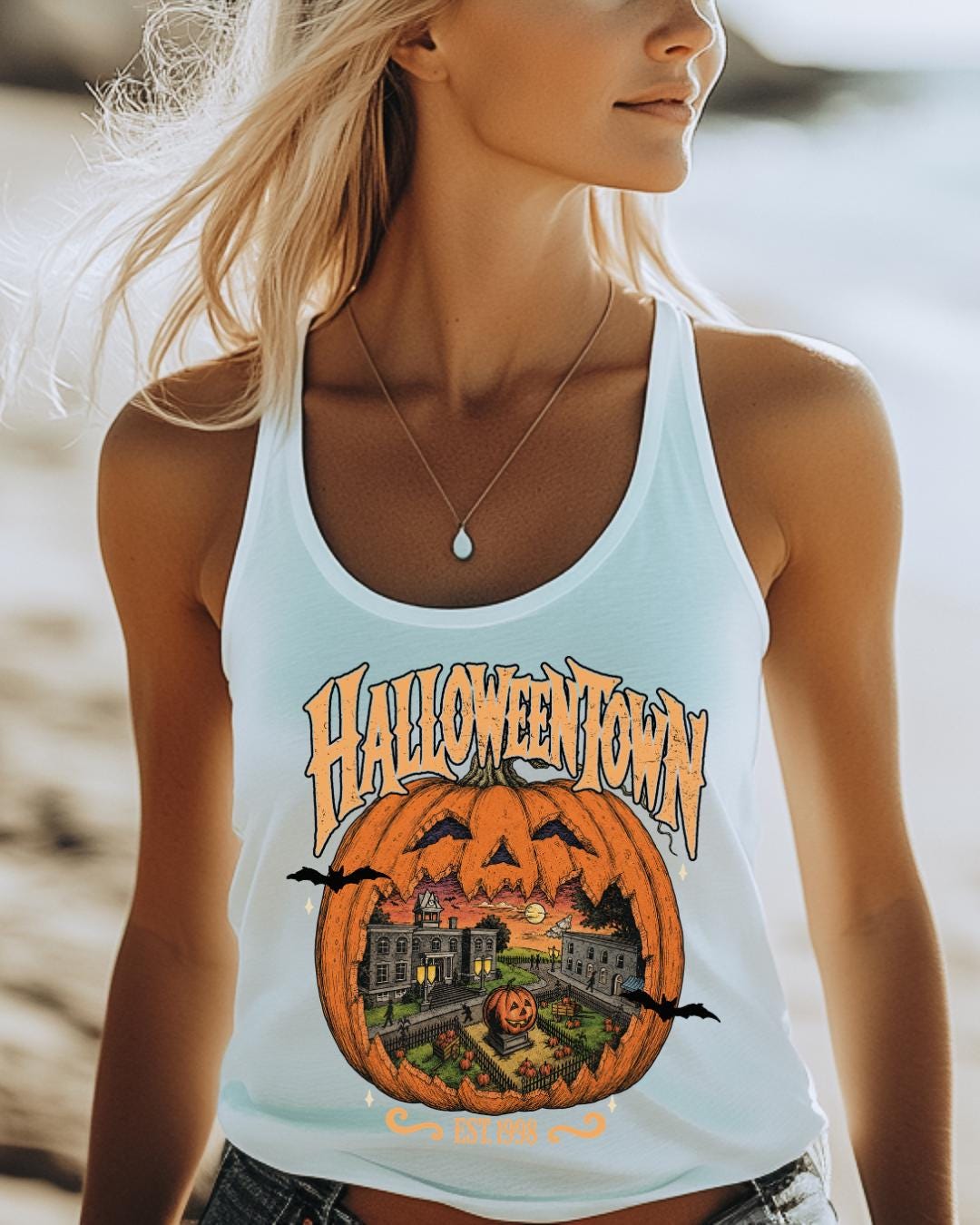 Haunted Pumpkin Sweatshirt - Vintage Halloween Cozy Top