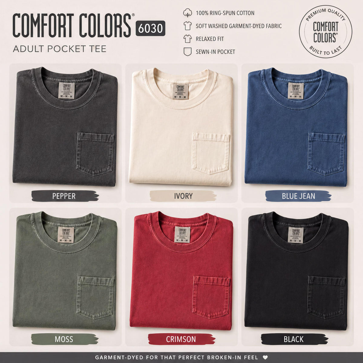 Custom Comfort Colors Pocket Shirt, Personalized Business Logo Tee, Bachelorette Attendee Gift Company Sports Team Shirt, Pocket Print