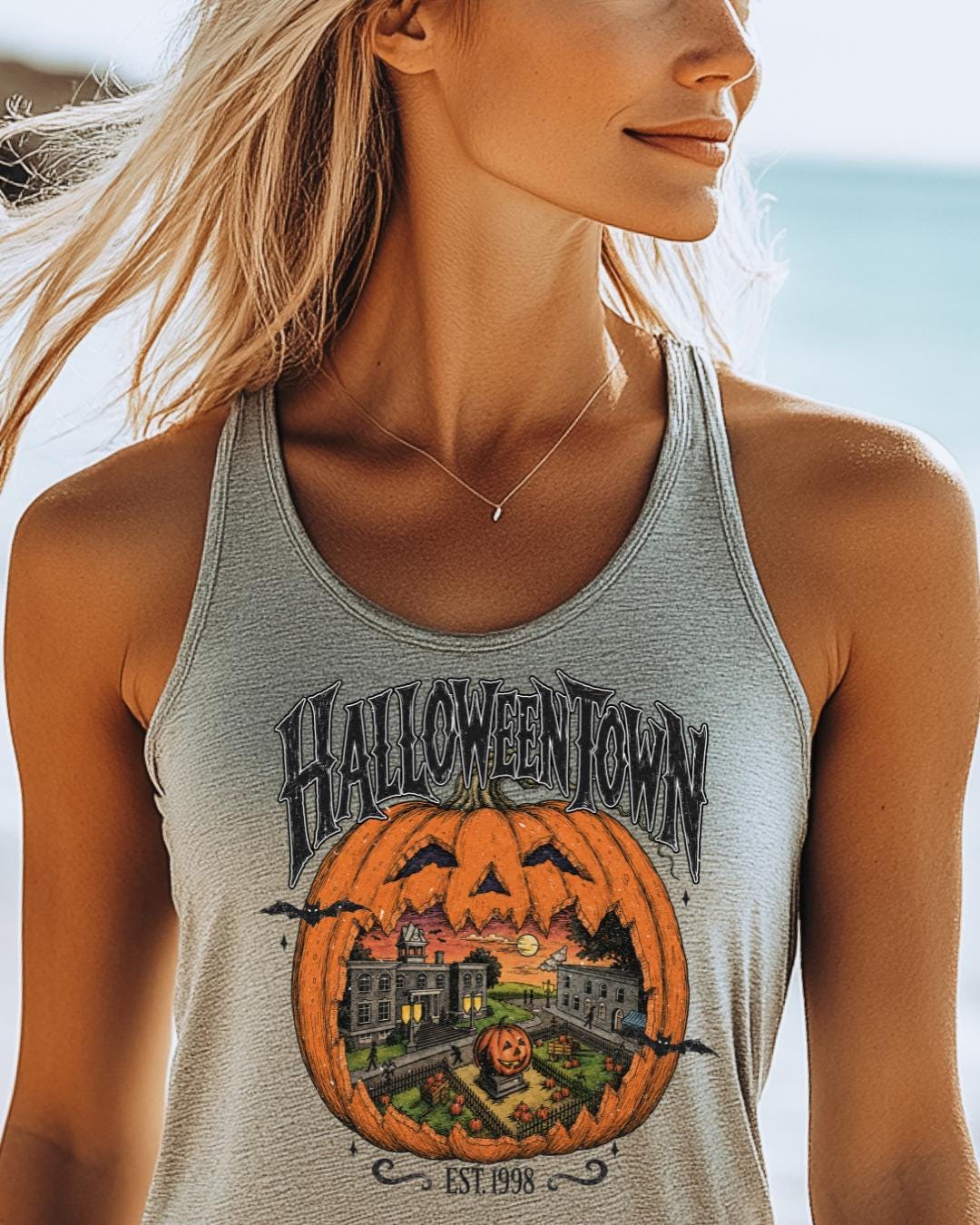 Haunted Pumpkin Sweatshirt - Vintage Halloween Cozy Top