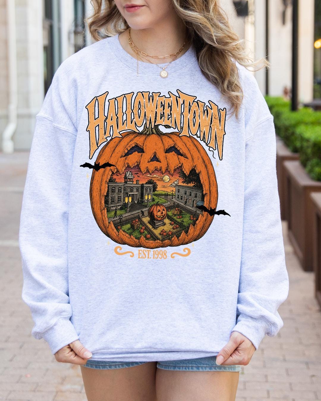 Halloween T-Shirt: Haunted Pumpkin Scene - Cozy Fall Style